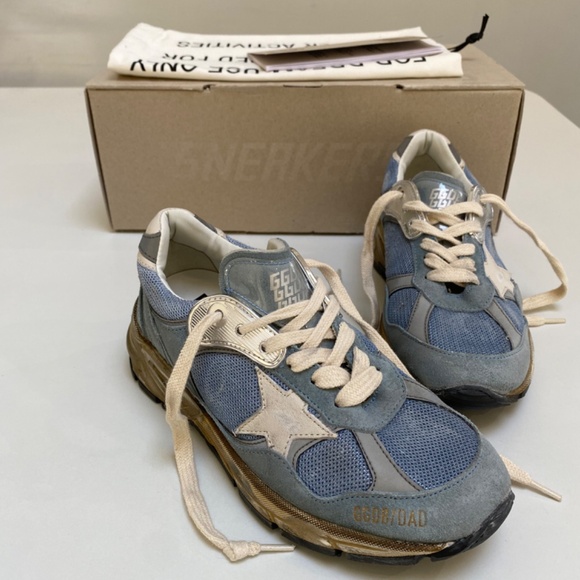 Golden Goose Dad Star Running Sneaker in Blue/Gray/Silver sz 35 New in Box - Picture 9 of 10